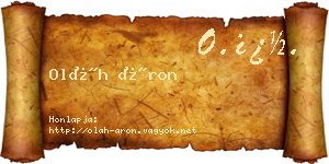 Oláh Áron névjegykártya